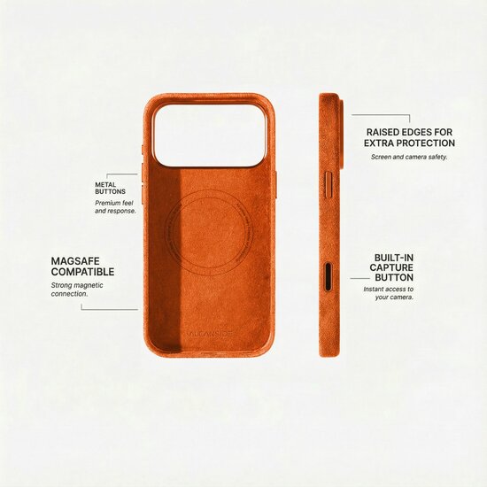 Alcanside Alcantara iPhone 17 Pro Max hoesje oranje