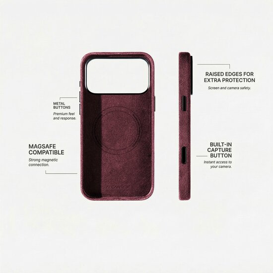 Alcanside Alcantara iPhone 17 Pro Max hoesje rood