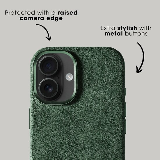 Alcanside Alcantara iPhone 17 hoesje groen