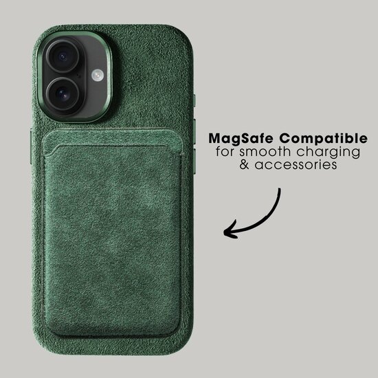 Alcanside Alcantara iPhone 17 hoesje groen