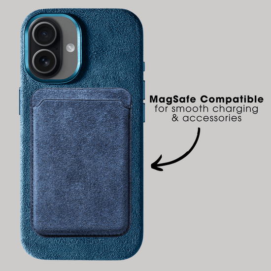 Alcanside Alcantara iPhone 17 hoesje ocean blauw