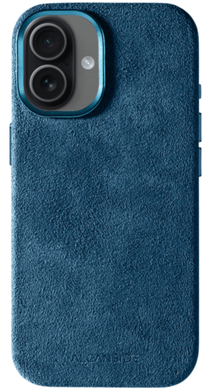 Alcanside Alcantara iPhone 17 hoesje ocean blauw