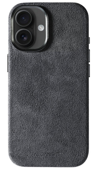 Alcanside Alcantara iPhone 17 hoesje space grijs