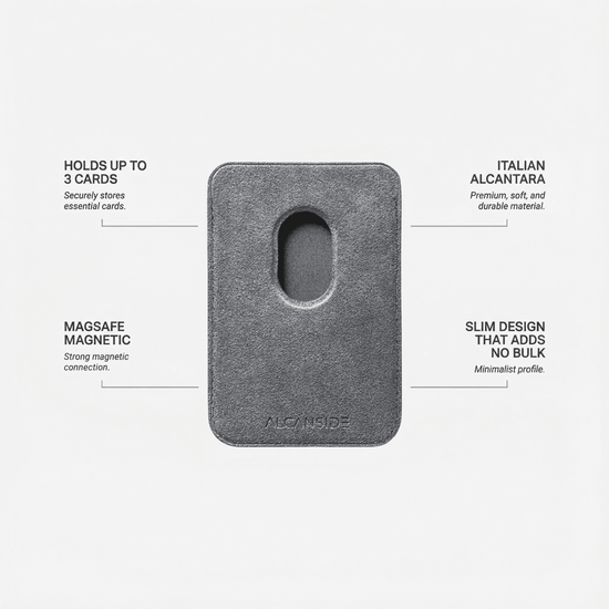 Alcanside Alcantara MagSafe Wallet kaarthouder nardo grijs