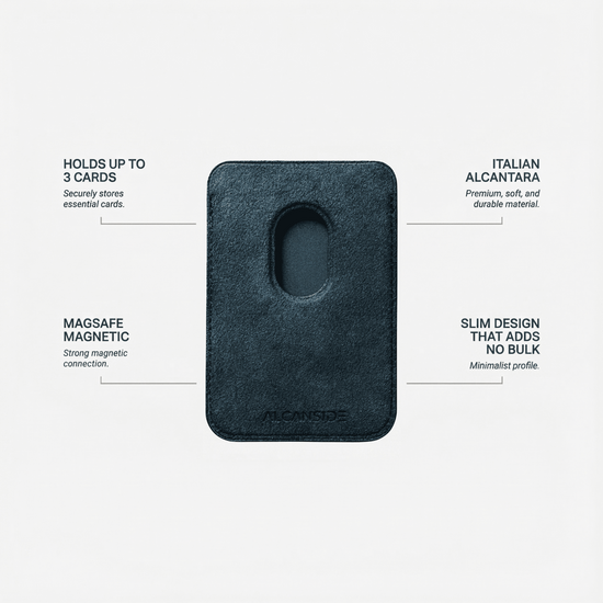 Alcanside Alcantara MagSafe Wallet kaarthouder navy