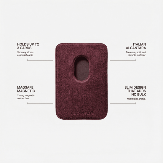 Alcanside Alcantara MagSafe Wallet kaarthouder rood