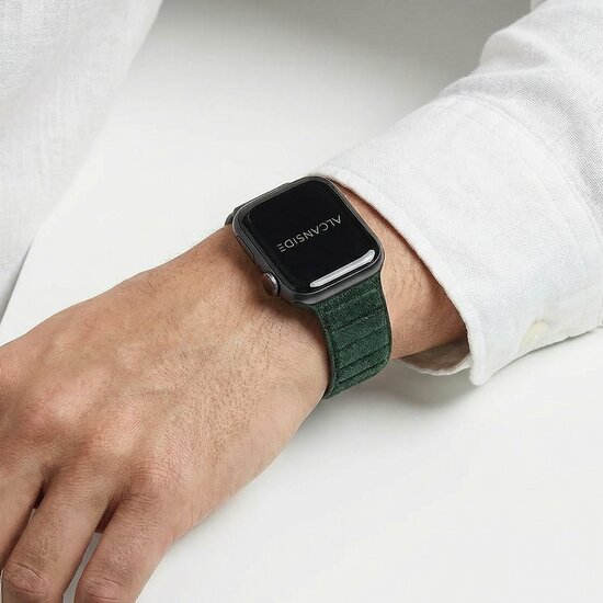 Alcanside Alcantara Apple Watch 49 / 46 / 45 mm bandje groen