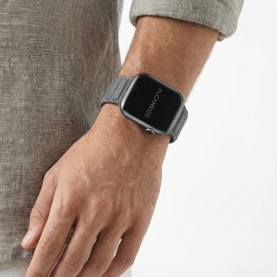Alcanside Alcantara Apple Watch 49 / 46 / 45 mm bandje nardo grijs