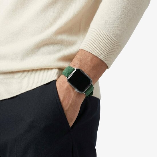 Alcanside Alcantara Buckle Apple Watch 49 / 46 / 45 mm bandje groen