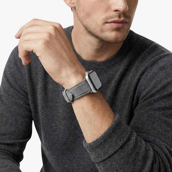 Alcanside Alcantara Buckle Apple Watch 49 / 46 / 45 mm bandje nardo grijs