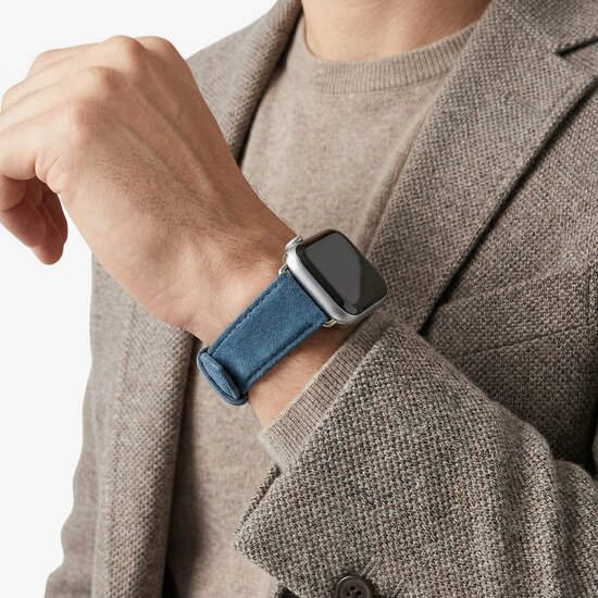Alcanside Alcantara Buckle Apple Watch 49 / 46 / 45 mm bandje ocean blauw