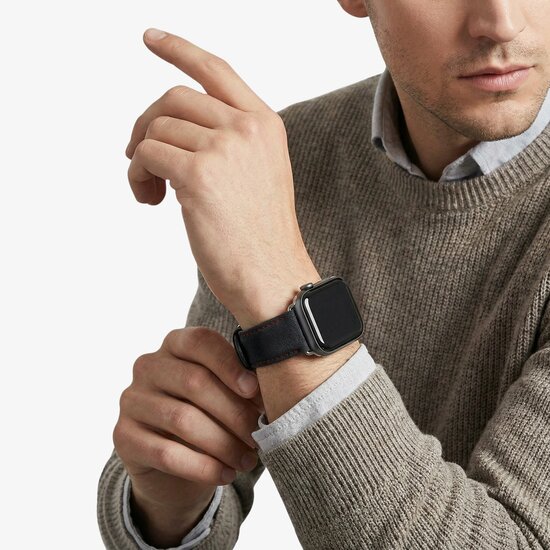 Alcanside Alcantara Buckle Apple Watch 49 / 46 / 45 mm bandje space grijs