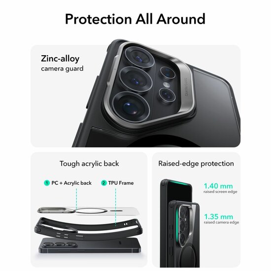 ESR Classic Hybrid Kickstand MagSafe Galaxy S26 Ultra hoesje zwart