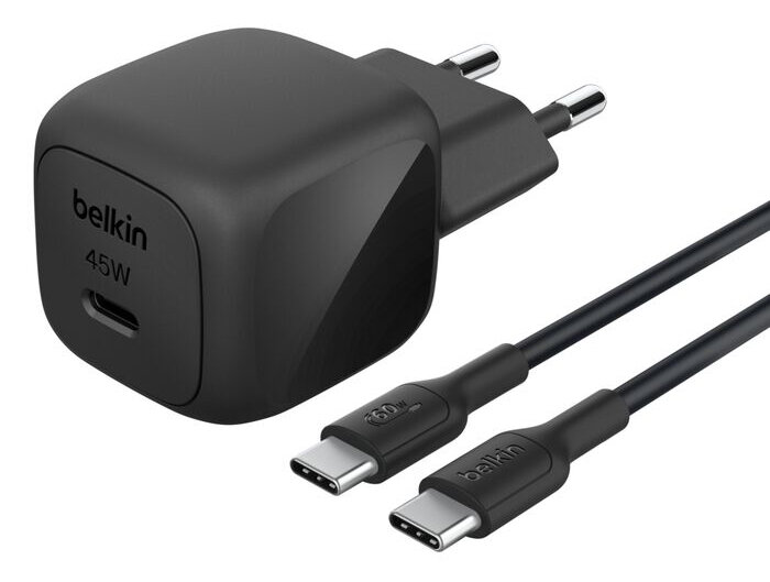 Belkin BoostCharge USB-C 45 watt GaN oplader zwart met USB-C kabel