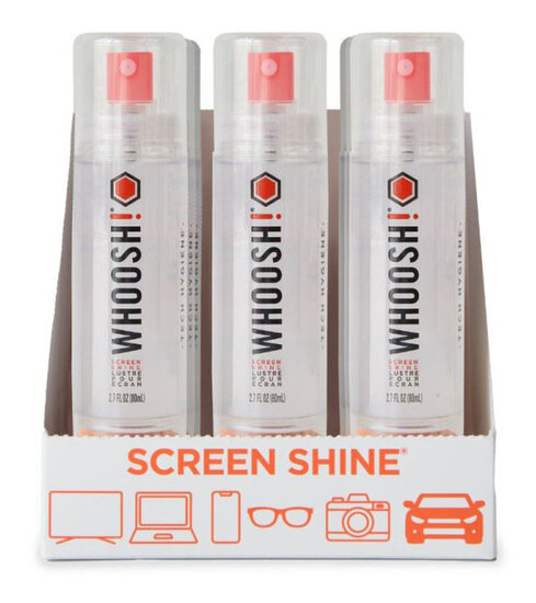 Whoosh! display met 9 keer 80ml sprayer met microvezeldoek