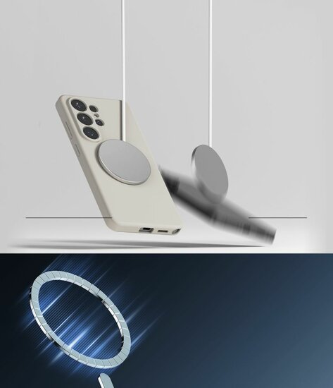 Ringke MagSafe Silicone Galaxy S26 Ultra hoesje stone