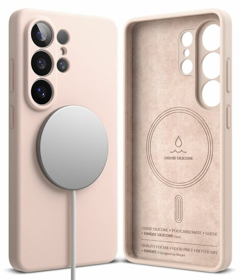 Ringke MagSafe Silicone Galaxy S26 Ultra hoesje roze