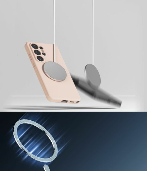 Ringke MagSafe Silicone Galaxy S26 Ultra hoesje roze