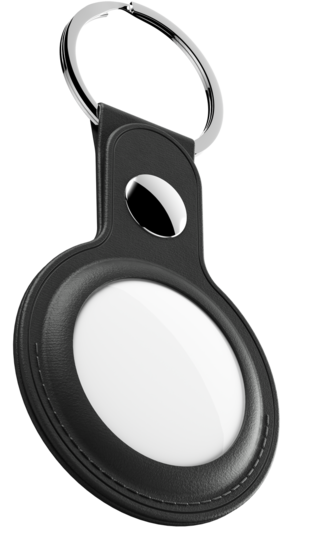 KeyBudz AirTag Leather Keyring hanger zwart