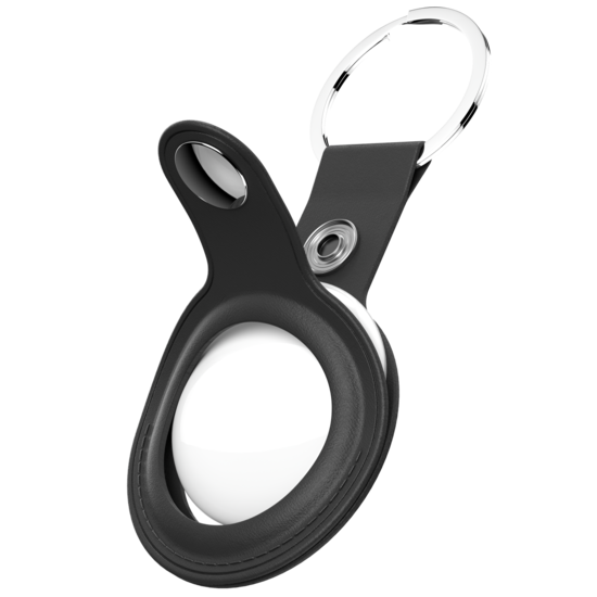 KeyBudz AirTag Leather Keyring hanger zwart