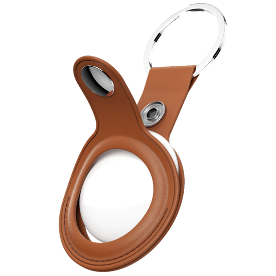 KeyBudz AirTag Leather Keyring hanger tan