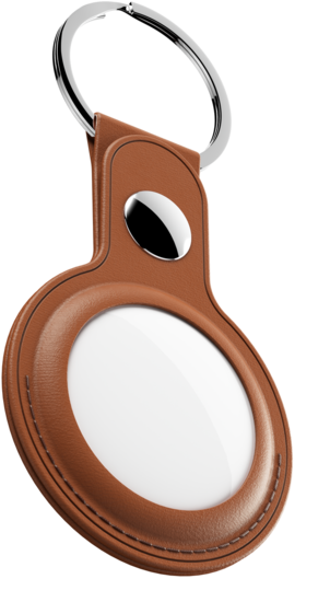 KeyBudz AirTag Leather Keyring hanger tan