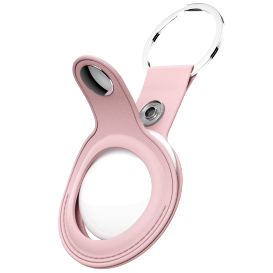 KeyBudz AirTag Leather Keyring hanger roze