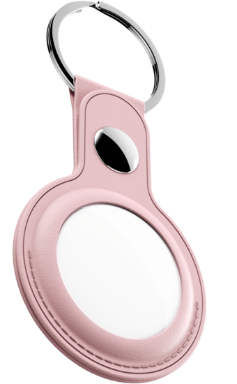KeyBudz AirTag Leather Keyring hanger roze