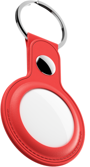 KeyBudz AirTag Leather Keyring hanger rood