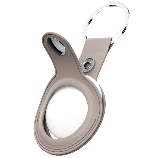 KeyBudz AirTag Leather Keyring hanger beige