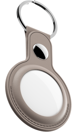 KeyBudz AirTag Leather Keyring hanger beige