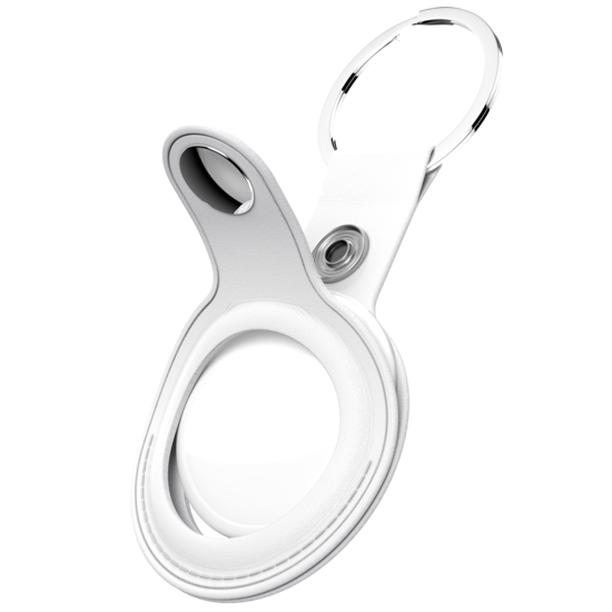 KeyBudz AirTag Leather Keyring hanger wit