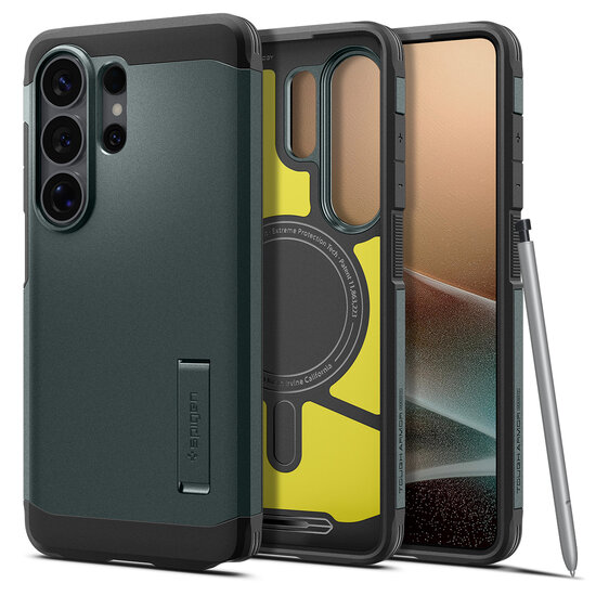 Spigen Tough Armor MagSafe Galaxy S26 Ultra hoesje groen