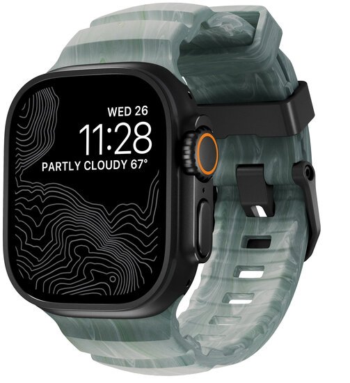 Nomad Rocky Point Apple Watch 49 / 46 /&nbsp;45 mm bandje carbon sierra stone / zwart