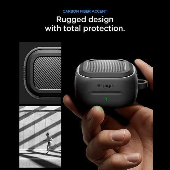 Spigen Rugged Armor Galaxy Buds 4 Pro / Galaxy Buds 4 hoesje zwart