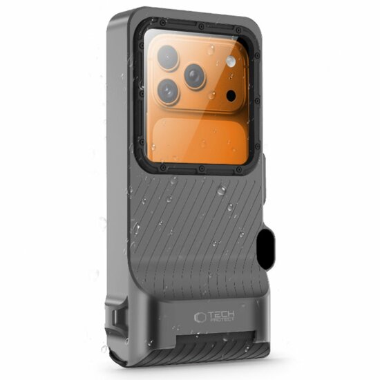 TechProtection IPX8 Pro universeel waterdicht duik hoesje zwart