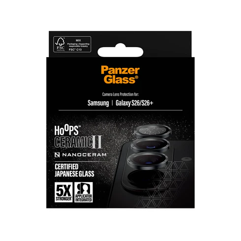 PanzerGlass Hoops Ceramic Galaxy S26 en S26+ Plus Lens screenprotector