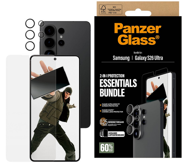 PanzerGlass Galaxy S26 Ultra bundel screenprotector en hoops 