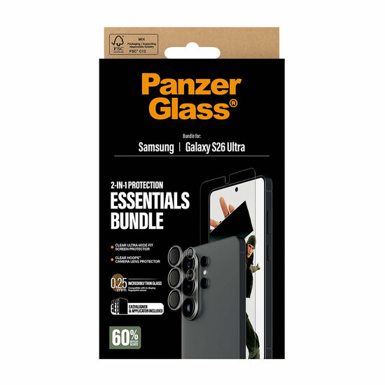 PanzerGlass Galaxy S26 Ultra bundel screenprotector en hoops 