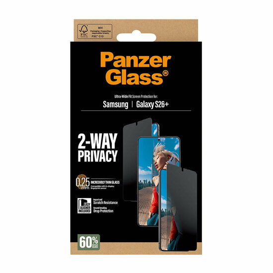 PanzerGlass Privacy Ultra Wide Fit Galaxy S26+ Plus screenprotector