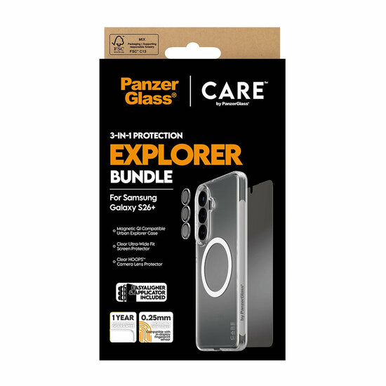 PanzerGlass CARE 3 in 1 Galaxy S26+ Plus Urban Combat bundel hoesje screen en camera protector
