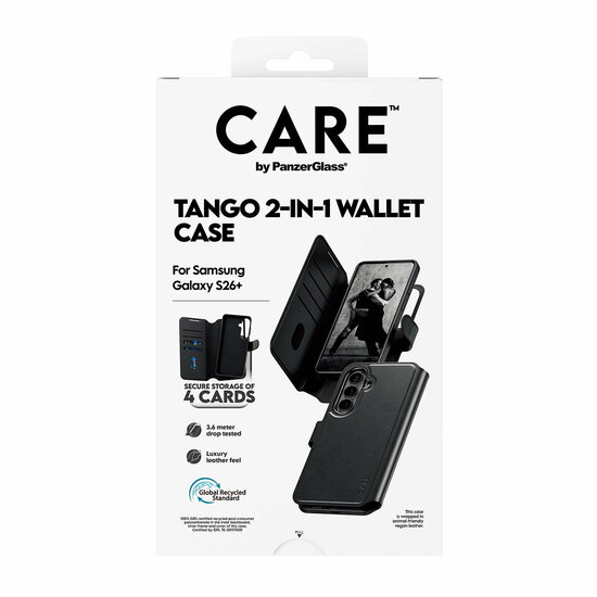 PanzerGlass CARE 2 in 1 Wallet MagSafe Galaxy S26+ Plus hoesje zwart