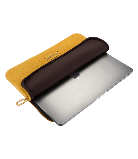 Tucano Velluto MacBook 13 inch sleeve geel
