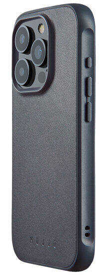 Mujjo leren Shield iPhone 15 Pro Max hoesje blauw