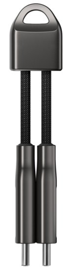 Nomad ChargeKey USB-C kabel sleutelhanger zwart