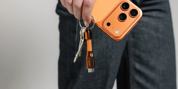 Nomad ChargeKey USB-C kabel sleutelhanger zwart