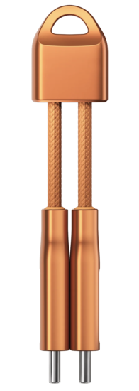 Nomad ChargeKey USB-C kabel sleutelhanger oranje