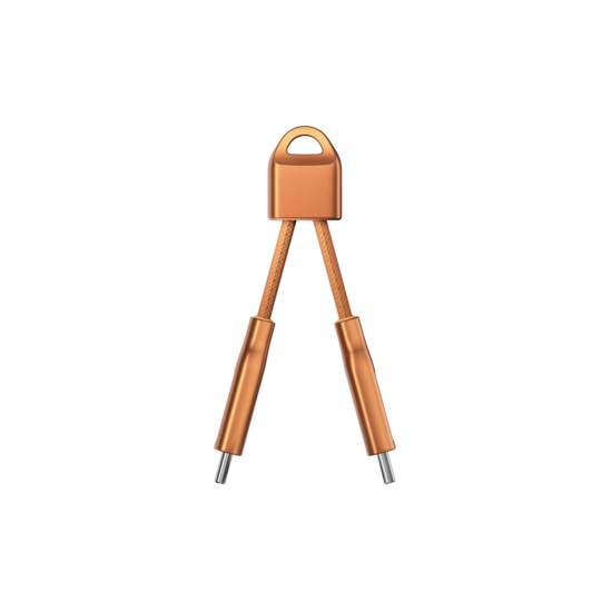 Nomad ChargeKey USB-C kabel sleutelhanger oranje