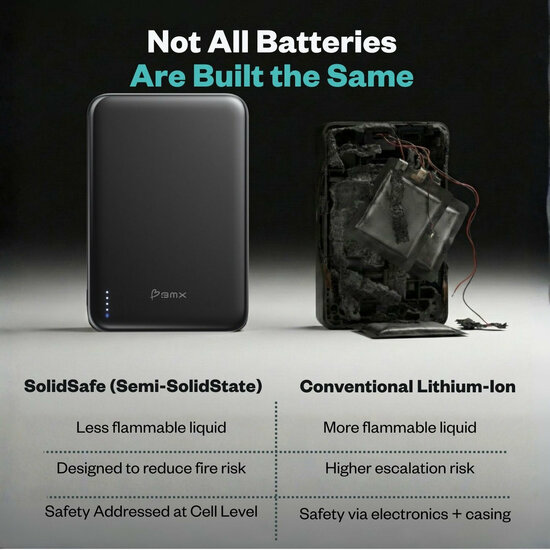 BMX  SolidSafe Air 5 K MagSafe powerbank 5000 mAh zwart