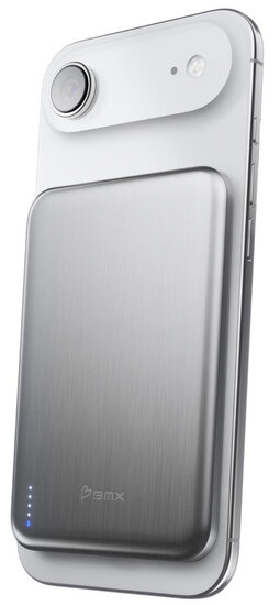 BMX SolidSafe Air 5 K solid-state MagSafe powerbank 5000 mAh zilver